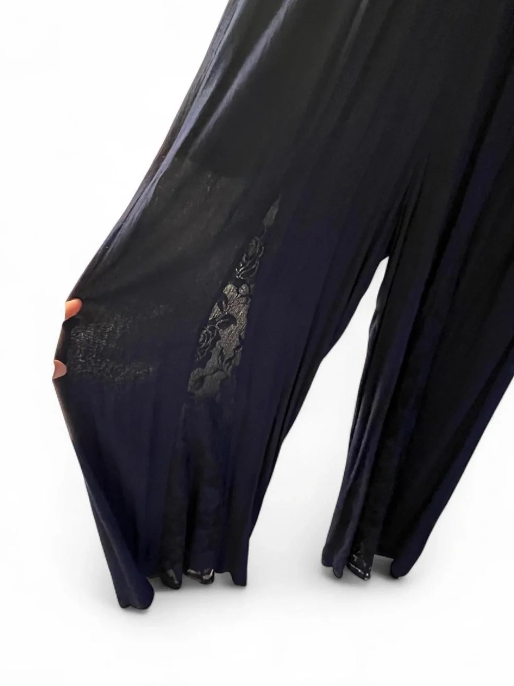 VENUS Navy Strapless Wide-Leg Lace-Panel Jumpsuit - Picture 3 of 5
